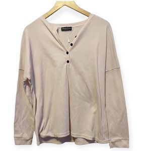 Women's Pink Henley Thermal Top Size XL